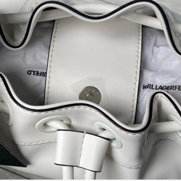 Karl Lagerfeld Paris™ Small Drawstring Top Handle Crossbody-White-NWT - Picture 5 of 6
